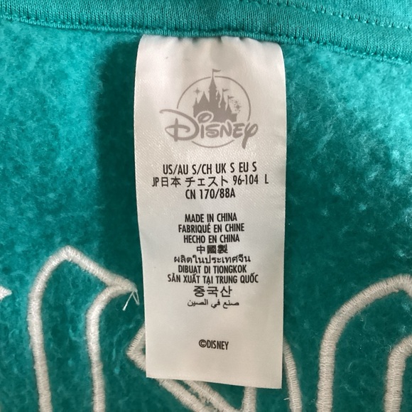 Disney Spirit Jersey Full Zip Hoodie Teal Sm - Picture 4 of 5